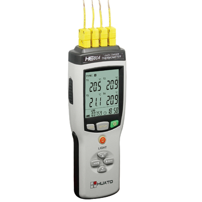 China HUATO HE804 Multi Channel Thermocouple Reader Data Logger With 4 External Sensor Ports supplier