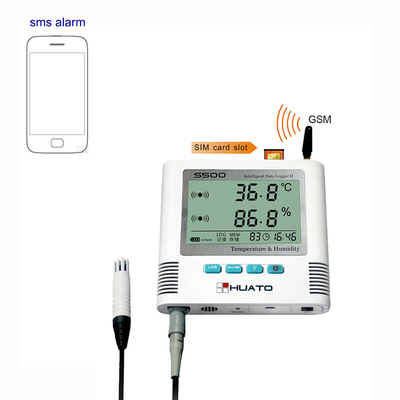 China Mobile Phone GSM Based Data Logger SMS Alarm Temperature Humidity 65000 Records supplier