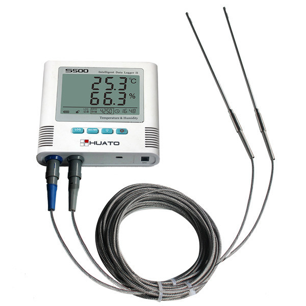 External Dual PT100 Sensor Temp And Humidity Logger / Ultra Low