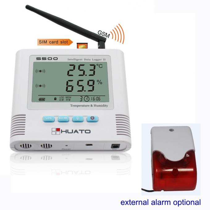 SMS Alarm GSM Temperature Sensor , GSM Temperature Data Logger LCD Display