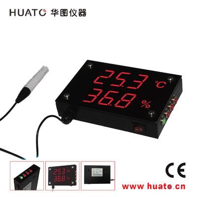 China 10 Meter Visual Distance Digital Thermometer Hygrometer With External Probe Red LED Display supplier