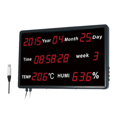 China Time Date Digital Thermometer And Hygrometer With Wall - Mounted Big LED Screen Dispaly supplier