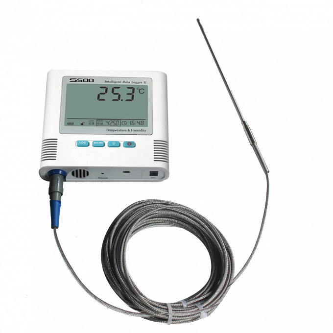 External Single PT100 Temperature Sensor , Portable Temperature Data Logger